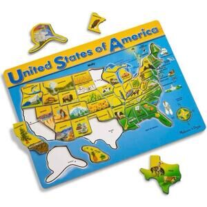 U.S.A. Map Wooden Puzzle educational learning toy puzzle mint condition gifts